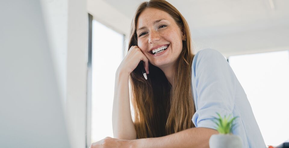 Happy yound woman on a break resized